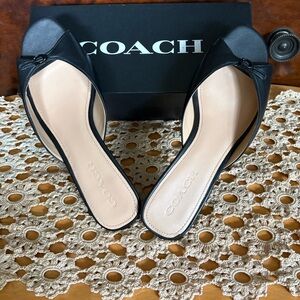 👡 NWT Coach Black Kitten Open Toe/Slip on 1.5” Heel Size 8 Sandal